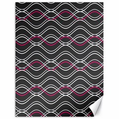 Black And Pink Waves Pattern Canvas 18  X 24  (unframed)