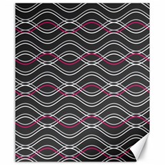 Black And Pink Waves Pattern Canvas 20  X 24  (unframed)