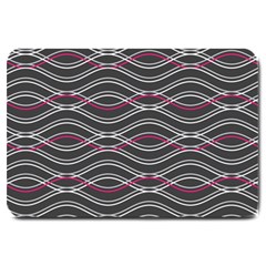 Black And Pink Waves Pattern Large Door Mat