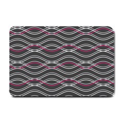 Black And Pink Waves Pattern Small Door Mat by MCGIFTSHOP