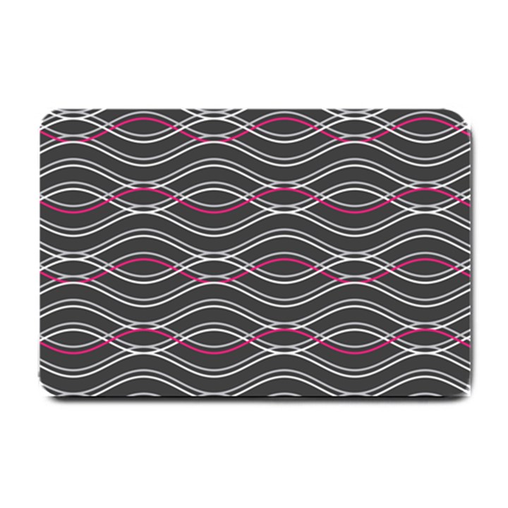 Black And Pink Waves Pattern Small Door Mat