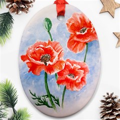 Poppies Oval Ornament