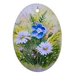 Meadow Flowers Ornament (oval) by ArtByThree