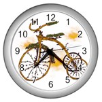 Tree Cycle Wall Clock (Silver) Front