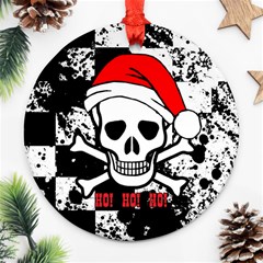 Skull Santa Round Ornament