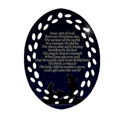 Reason For The Season Oval Filigree Ornament (two Sides)