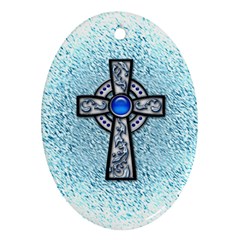 Cross Oval Ornament