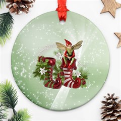 Feeling Elfy Round Ornament (two Sides)