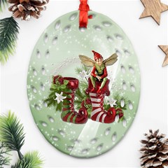 Feeling Elfy Oval Filigree Ornament (two Sides)