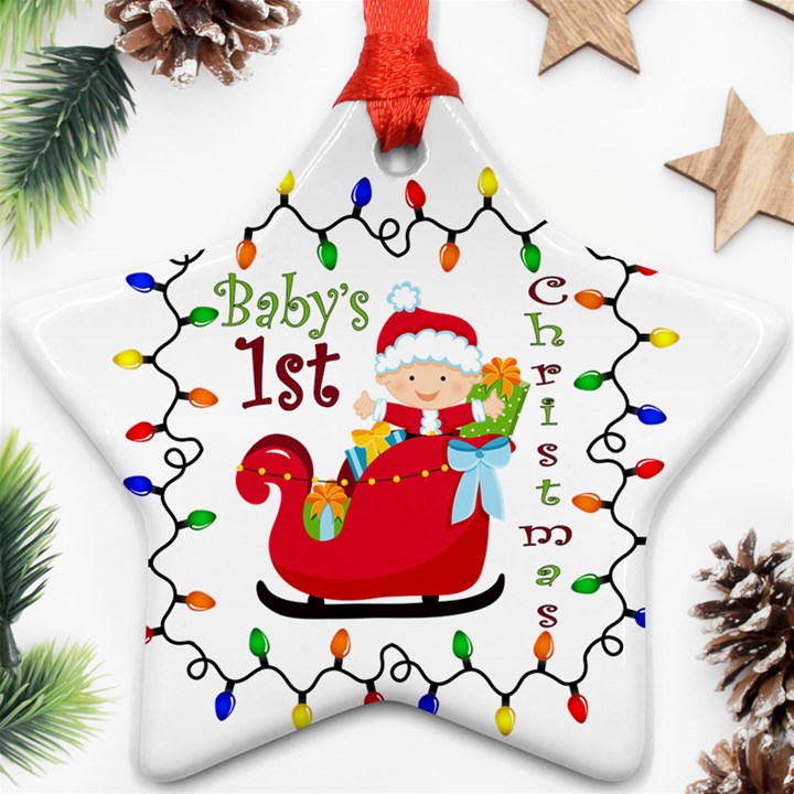 Baby s 1st Christmas Star Ornament (Two Sides)