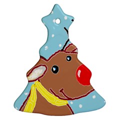 Red Nosey Christmas Tree Ornament (two Sides)