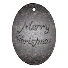 Metal Merry Christmas Oval Ornament