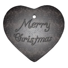 Metal Merry Christmas Heart Ornament (two Sides)