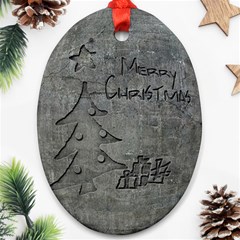 Concrete Christmas Oval Ornament (two Sides)