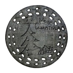 Concrete Christmas Round Filigree Ornament (two Sides)