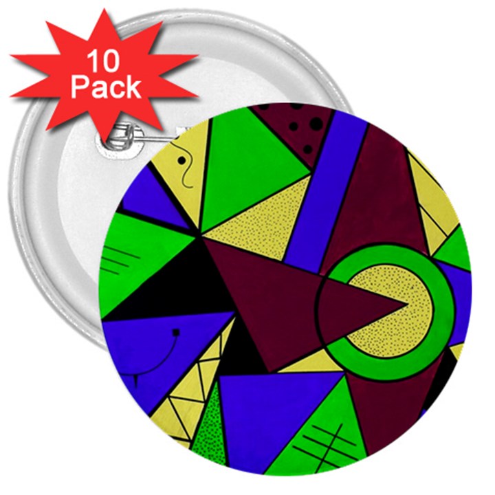 Modern 3  Button (10 pack)