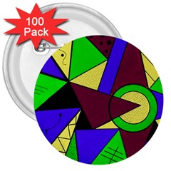 Modern 3  Button (100 Pack)