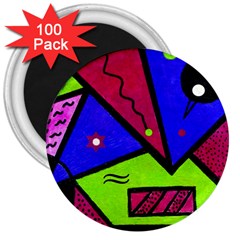 Modern Art 3  Button Magnet (100 Pack) by Siebenhuehner