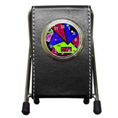 Modern Art Stationery Holder Clock