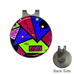 Modern Art Hat Clip With Golf Ball Marker