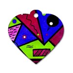 Modern Art Dog Tag Heart (Two Sided) Back