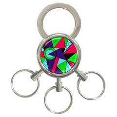 Modern Art 3-ring Key Chain