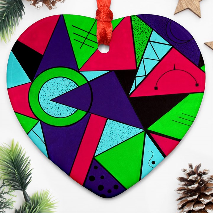 Modern Art Heart Ornament (Two Sides)