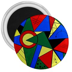 Modern Art 3  Button Magnet