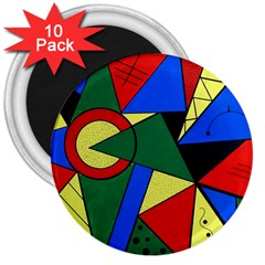 Modern Art 3  Button Magnet (10 Pack) by Siebenhuehner