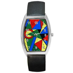 Modern Art Tonneau Leather Watch