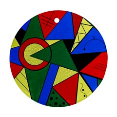 Modern Art Round Ornament (two Sides) by Siebenhuehner