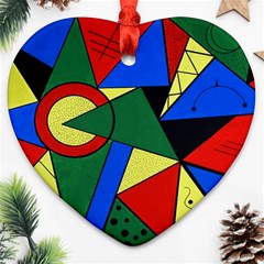 Modern Art Heart Ornament (two Sides) by Siebenhuehner