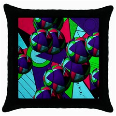 Balls Black Throw Pillow Case