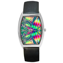 Modern Art Tonneau Leather Watch