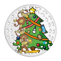 Monkey Business Round Filigree Ornament