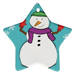 Snowman Star Ornament by PaolAllen