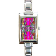 Modern Art Rectangular Italian Charm Watch by Siebenhuehner