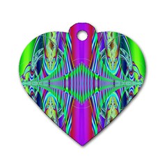 Modern Design Dog Tag Heart (one Sided) 