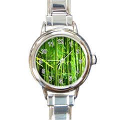 Bamboo Round Italian Charm Watch