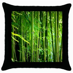 Bamboo Black Throw Pillow Case