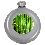 Bamboo Hip Flask (Round) Front