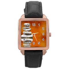 Balance Rose Gold Leather Watch  by Siebenhuehner