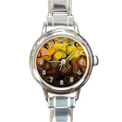 Modern Art Round Italian Charm Watch by Siebenhuehner