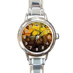 Modern Art Round Italian Charm Watch Front