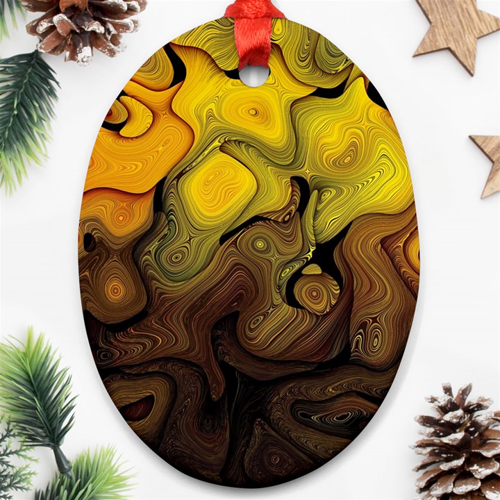 Modern Art Oval Ornament (Two Sides)