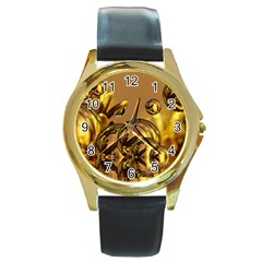 Magic Balls Round Metal Watch (gold Rim) 