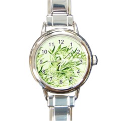 Bamboo Round Italian Charm Watch