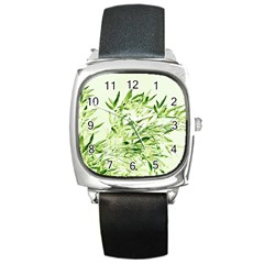 Bamboo Square Leather Watch