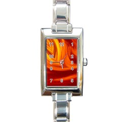 Wave Rectangular Italian Charm Watch by Siebenhuehner