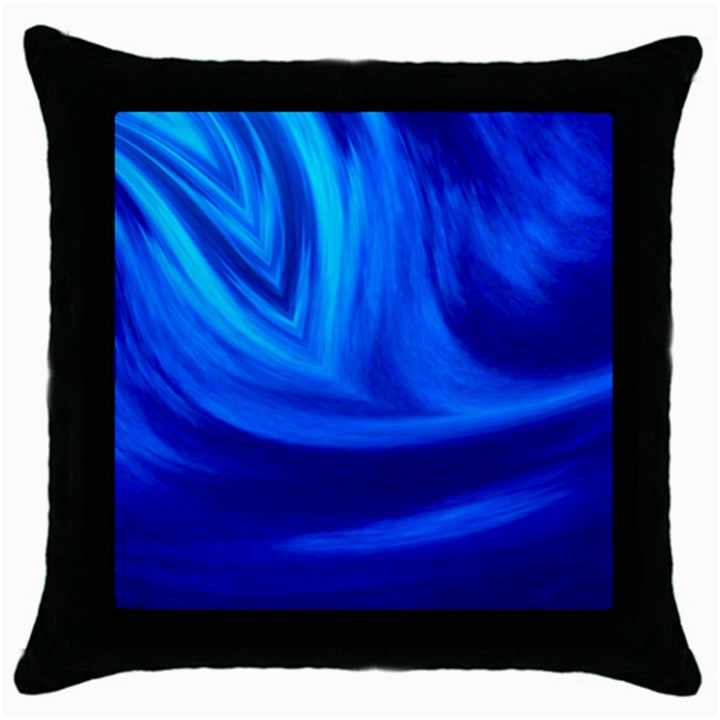 Wave Black Throw Pillow Case